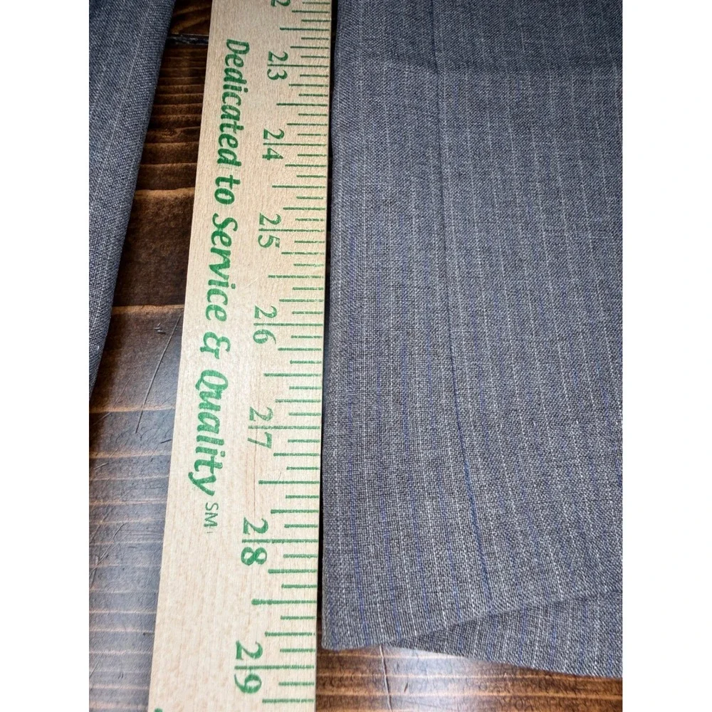 Haggar Magic Stretch Mens‎ 38x31 Brown Blue Pinstripe Dress Pants Made in USA